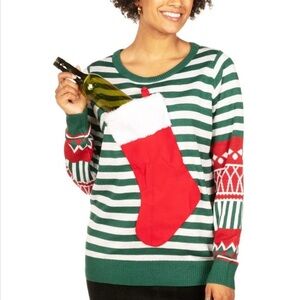 TIPSY ELVES | WOMEN'S STOCKING STUFFER UGLY CHRISTMAS SWEATER SIZE L
